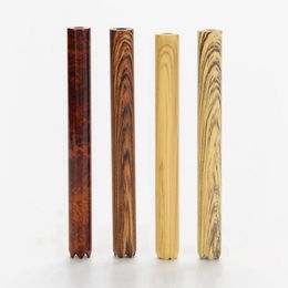 Colourful Wood Grain Aluminium Alloy Pipe Portable Tooth Digger Herb Tobacco Cigarette Holder Catcher Taster Bat One Hitter Dugout Tips