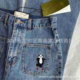 Women's Jeans designer 22SS new G humanoid little panda graphic jeans trousers loose fashion DK1U