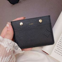 Luxury Designer Print Card Holders Black Leather Purses Fashion Mens Wallet Womens Coin Purse Double Sided Passport clip Credit Cards Holder With Box
