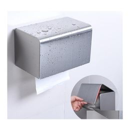 Tissue Boxes Napkins Toilet Paper Holder Stand Wall Stick Stainless Towel Dispenser Punching Storage Box Roll Drop Delivery Home G Otdxi