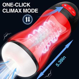 Masturbator Sex Toy Automatic Male s Sucking Cup with 9 Suction 10 Vibrating Heating for Mens Toys Hands Free MREN