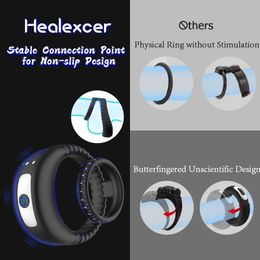 Masturbator Sex Toy Vibrating Cock Ring Couples Vibrator Healexcer Penis s Male Adult Toys for Women Men Pleasure Games Silicone H4FO
