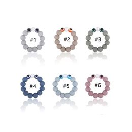 Soothers Teethers Baby Sile Teething Beads Born Molar Ring Infant Toy Sil Eyes Shaped Soother Toys M3784 Drop Delivery Kids Matern Dhe2T