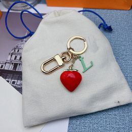 New Keychain Green Letter Love Strawberry Pendant Classic Key Buckle Ladies Bag Accessories Pendants with box G2307212Z