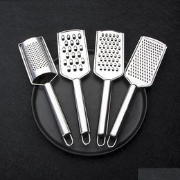 Fruit Vegetable Tools Mtifunctional Stainless Steel Cheese Lemon Peeler Shredder Mini Spice Grater Tool Kitchen Drop Delivery Home Dhhed