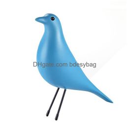 Desk Table Clocks Modern Nordic House Bird Scpture Home Decoration Accessories Office Resin Decor Wedding Gift Drop Delivery Garden Dh3Ij