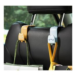 Hooks Rails Cute Cartoon Back Seat Rear Car Hook Storage Drop Delivery Home Garden Housekee Organisation Otag7
