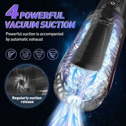 Masturbator Sex Toy Automatic Male s- Sucking with 4 Suction 10 Vibration Adult Toys for Men Electric Pocket Pussy Penis EJ56