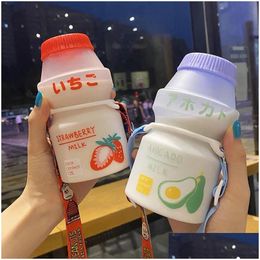 Бутылки с водой йогурт пластиковая бутылка для девочек Дети Тур Турек фрукты пить каваи молоко молоко