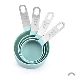 Cooking Utensils 4 Mtipurpose Spoons/Measuring Tool Pp Baking Stainless Steel/Plastic Handle Kitchen Gadgets Drop Delivery Home Gard Dhwzu
