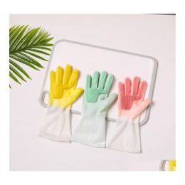 Other Kitchen Tools Dishwashing Gloves Sile Righthand Magic Brush Household Cleaning Pet Drop Delivery Home Garden Dining Bar Ot3Ce