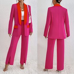 Color Matching Mother Of The Bride Pant Suits Leisure Loose Evening Party Women Tuxedos For Wedding 2 Pieces