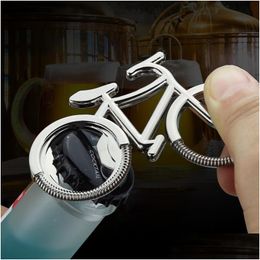 Openers Creative Metal Beer Bottle Opener Fashion Cute Bike Bicycle Keychain Key Rings For Lover Biker Mens Gift Drop Delivery Home Dhrab