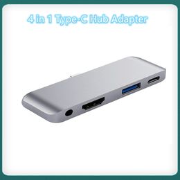 consume electronics 4 in 1 USB C HUB Type C To 4K HDTV USB3.0 PD Charging Audio 3.5mm For iPad pro Mac-book Samsung galaxy s9