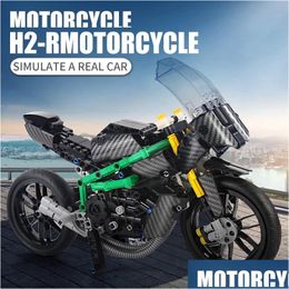 Lepin Blocks Mod King 23002 The H2R Super Racing Motorcycle Model Assembly Hightech Subhine Bricks Of Building Set For Kids Birth Dr Dhsit