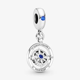 925 Silver Eye Swivel Pendant Charms Bracelet Couple Gift DIY fit Pandora Designer Jewellery