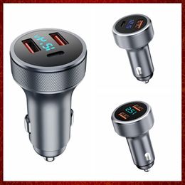 CC314 80W Car Charger 3 Port Fast Charging For iPhone Xiaomi Samsung iPad Laptops Tablet Dual USB PD USB Type C Car Phone Charger