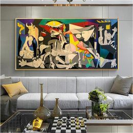 Paintings Guernica By Picasso Canvas Reproductions Famous Wall Art Posters And Prints Pictures Home Decor Drop Delivery Garden Arts C Dh7Vy