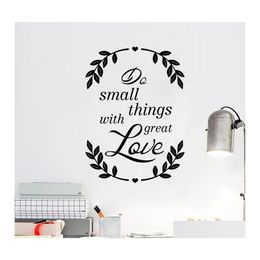 Wall Stickers Romantic Love Pvc Letter Leaves Art Sticker For House Bedroom Decor Living Room Wallpaper Home Decoration Drop Delivery Otax1