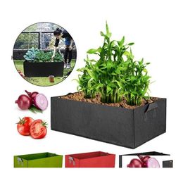 Planters Pots 2Mm Thickness Square Fabric Felt Garden Grow Bags Economic With Handles Planting Containers For Flowers Plant Vegeta Otusc