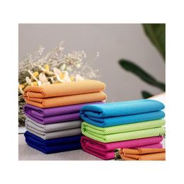 Towel Sports Cold Fast Cooling Fitness Running Sweat Absorption Outdoor Mountaineering Movement Wipe Towels Rrf14190 Drop Delivery H Otw1F