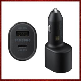 CC301 For SAMSUNG 45W 15W Original Metal Car Charger QC4.0/3.0 USB Type-C PD Adaptive Fast Chargers For Galaxy S10 S21/22 Note20 A90 5G