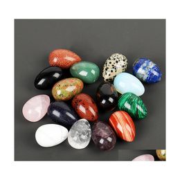 Stone Natural Crystal Egg Ornaments Quartz Healing Crystals Energy Reiki Gem Living Room Decoration Drop Delivery Jewellery Dhbez