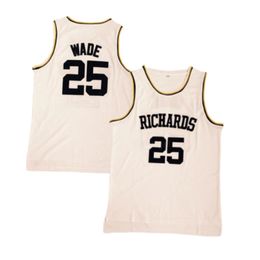 Custom Dwyane Wade #25 Richards High School Jersey White Sewn Any Name Number Size S-4XL 5XL 6XL