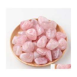 Stone Natural Pink Crystal Irregar Ornaments Quartz Healing Crystals Energy Reiki Gem Craft Hand Pieces Living Room Decoration Drop Dh2Zk