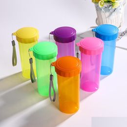 Water Bottles Portable Light Weight Practical Plastic Cup Drinking Bottle For Outdoor Sports Transparent Handy Drop Delivery Home Ga Dhyep