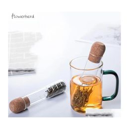 Tea Strainers Creative Glass Tube Design Fancy Filter Herb Kitchen Accessories Inventory Wholesale Drop Delivery Home Garden Dining Dhb0V
