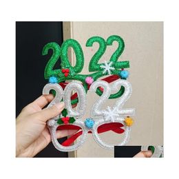 Party Decoration Glitter Christmas Glasses 2022 Holiday Glass Frame Xmas Home Decorations Gifts Sn4719 Drop Delivery Garden Festive Dhpnh