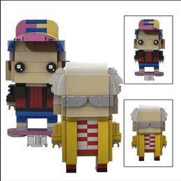 Brickheadz MOC Back To The Better Future Doctor Brown Martyed Building Blocks DIY Brick Heads Children Toys Gift H08242997