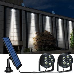 Solar Wall Lights Spot light Simulation Camera Dual Heads Floodlight Waterproof Motion Sensor Outdoor Lighting