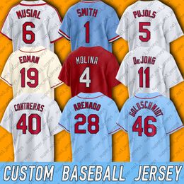 46 Paul Goldschmidt Baseballtrikot Nolan Arenado Willson Contreras Edman Yadier Molina Trikots Dylan Carlson Paul DeJong Brendan Donovan Stan Musial Ozzie Smith