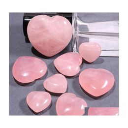 Stone Natural Nonporous Heart Love Pink Rose Quartz Chakra Healing Guides Meditation Ornaments Jewelry Accessory Drop Delivery Dh6Ay