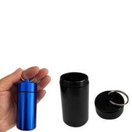 Mini Colorful Ashtrays Portable Travel Pocket Keychain Sealing Waterproof Dry Herb Tobacco Soot Cigarette Holder Stash Case Storage Box Smoking Sealing Jars