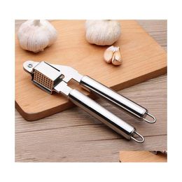 Fruit Vegetable Tools Stainless Steel Garlic Press Crush Device Hand Presser Crusher Ginger Squeezer Slicer Masher Kitchen Cooking Dhmb8