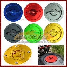 Motorcycle CNC Keyless Gas Cap Fuel Tank Caps Cover For KAWASAKI NINJA ZX-636 ZX636 ZX6R ZX-6R ZX 6R 6 R CC 05 06 2005 2006 HOT Quick Release Open Aluminum Oil Filler Covers