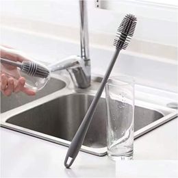 Cleaning Brushes Sile Cup Brush Scrubber Glass Cleaner Kitchen Tool Long Handle Drink Wineglass Bottle Glasscupcleaningbrush Drop De Dhvut