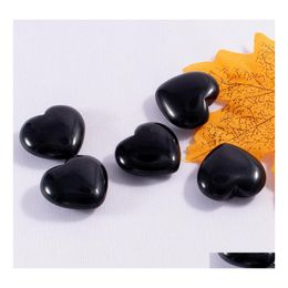 Stone Natural 25Mm Nonporous Heart Black Onyx Chakra Healing Guides Meditation Ornaments Jewelry Accessory Drop Delivery Dhgaj