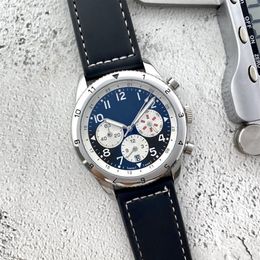 Bretiling mens quartz watches stopwatch calendar 43mm dial Japanese VK quartz movement 316L fine steel case man watch224F