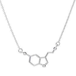 Molecule Necklace Chemical Formula 5-HT Necklace Hormone Structure DNA Molecular Nurse Jewellery for Women Men