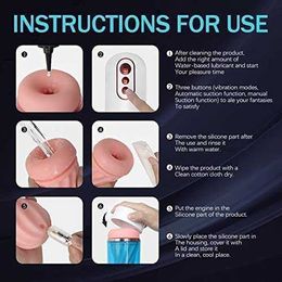 Masturbator Sex Toy Automatic Sucking Male Adult Men Blowjob Toys with 7 Vibration Modes Sleeve Hands Free Pocket Pussy Stroker 7 CX4B