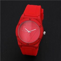 Men Fashion Jelly Gel Quartz Watch Women Sport Mens Womens Pink Red Silicone Wristwatch Relogio Masculino278i