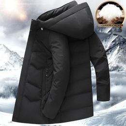 Men's Down Top Grade Winter Brand Casual Fashion Long Parka 90% White Duck Coat Men Windbreaker Jacket With Hooded Mens Clothes