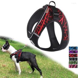 Dog Collars Reflective Harness Nylon Pitbull Pug Small Medium Dogs Harnesses Vest Accessories Pet Supplies