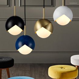 Pendant Lamps Light Luxury Chandelier Restaurant Bar Bedroom Bedside Small Post Modern Minimalist Creative Ball