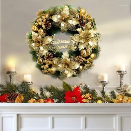 Christmas Decorations Wreath Elegant Red Gold Door Window Wall Ornaments Rustic Xmas Environmental Protection Navidad