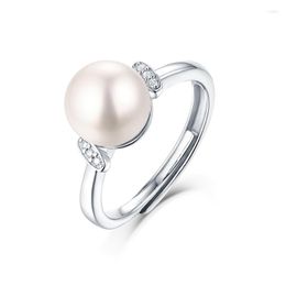 Cluster Rings S925 Silver Ring Pearl Intimate Guardian Women Fashion Cute Small Ornaments Luxury Gift Adjustable